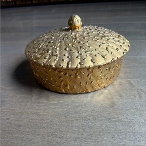 Vintage Hand Decorated Candy Dish with 22K Gold
